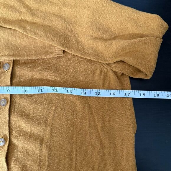 Simply Vera Vera Wang Cardigan Womens Sz XS Mustard Button Front Casual Colorful - Picture 10 of 11